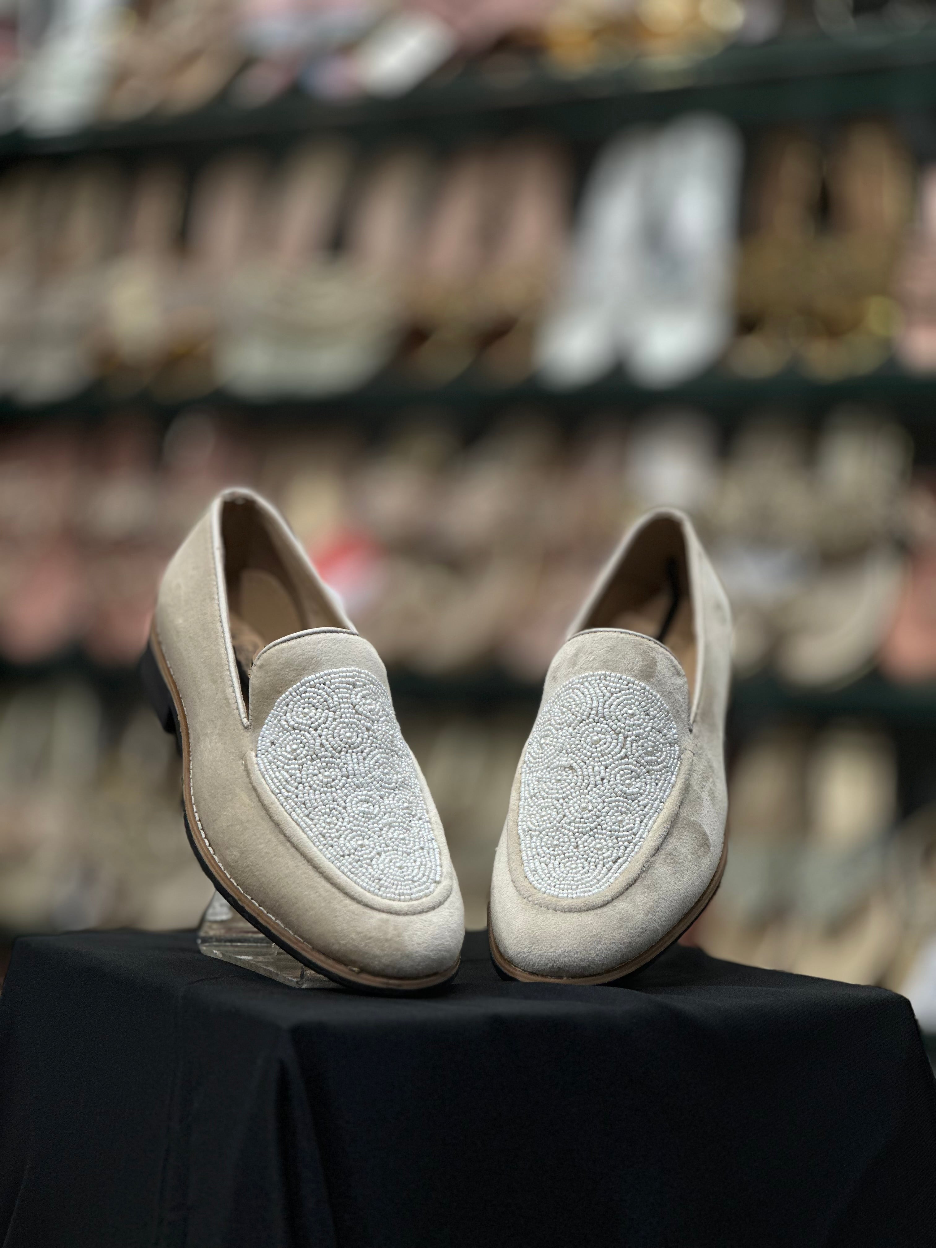 HAND EMBROIDERED SUEDE LOAFER