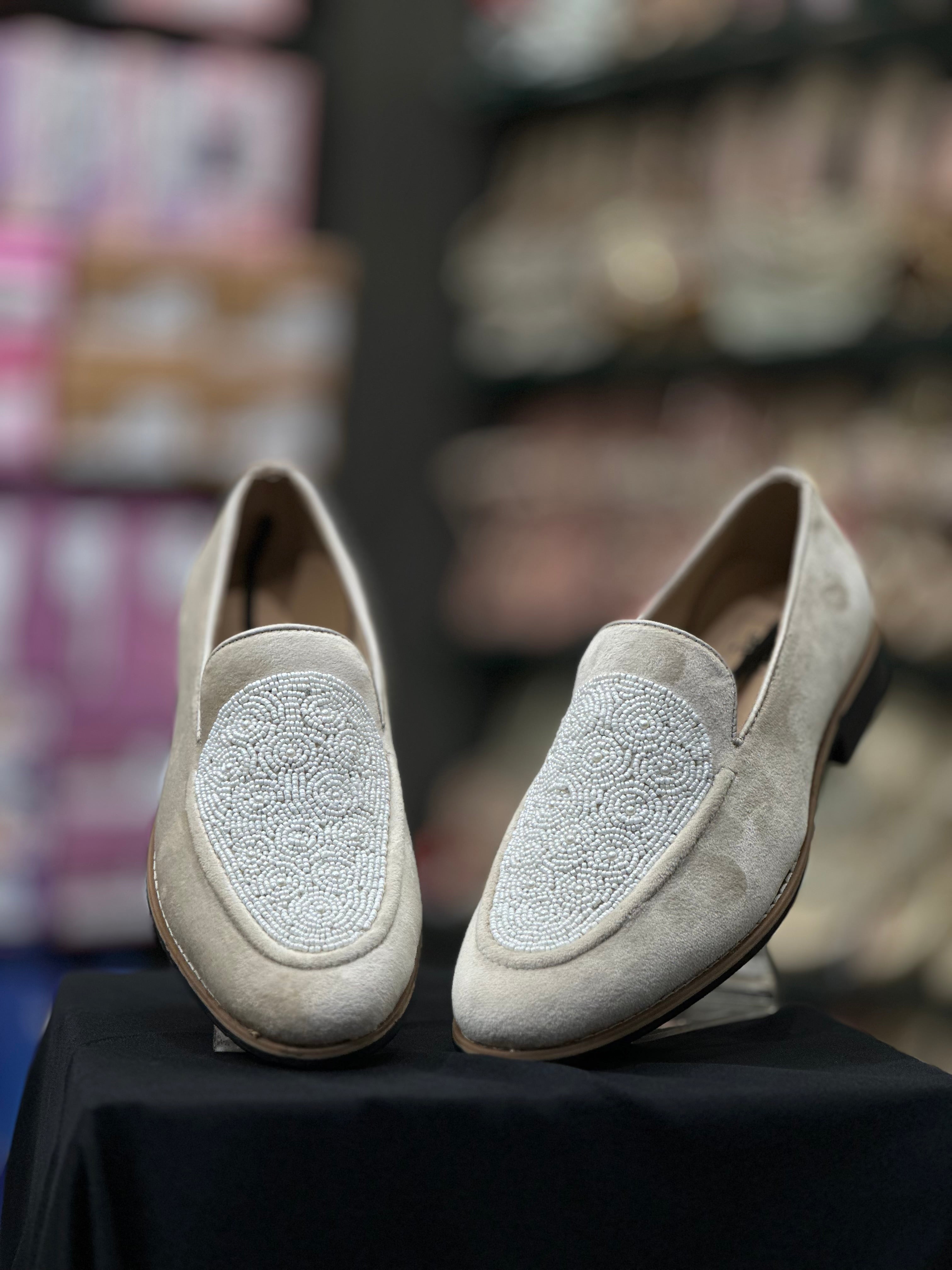 HAND EMBROIDERED SUEDE LOAFER